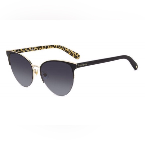 kate spade Accessories - NWT Kate Spade Cat Eye Sunglasses Black Gold Leopard Arms UV400